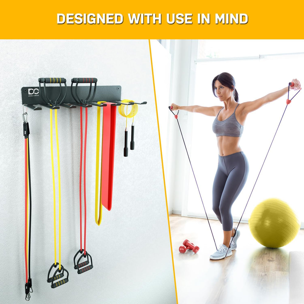 Double Circle Gym Equipment Storage Rack - Multi Purpose Gym Equipment Wall R...
