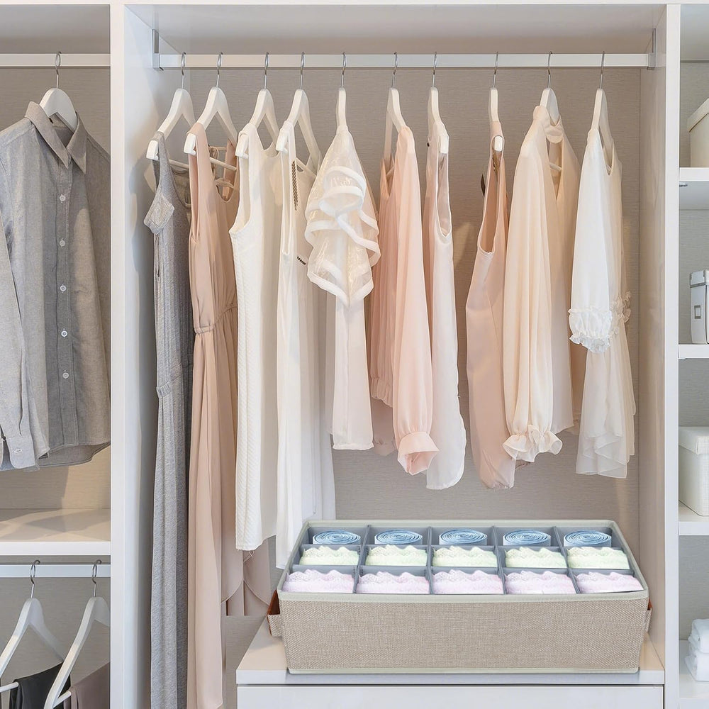 Lukeline Belt Organizer for Closet, Tie Storage Organizer Bins with 15 Compar...