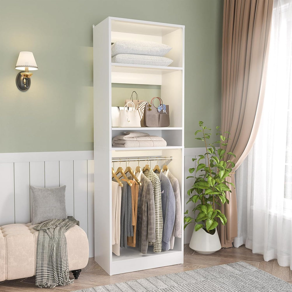 Unikito 25" Closet System with Hanging Rods, Adjustable Closet Organizer