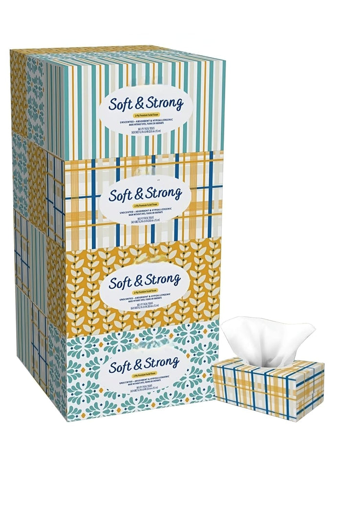 Mark's Soft & Strong 2-Ply Premium Facial Tissues 12 Flat Boxes, 160 tissues/box