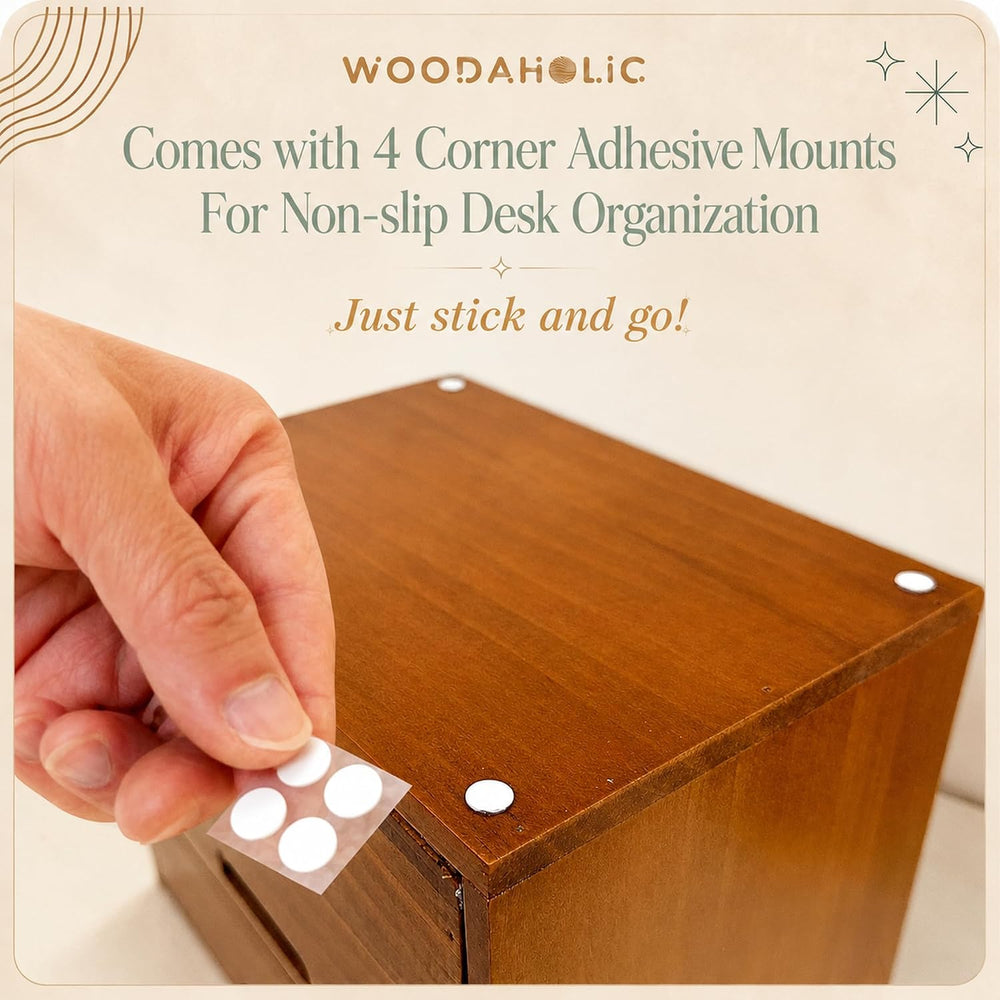 Vintage 5-Drawer Wooden Desk Organizer - Craft Storage - Rustic Shelf Drawer ...