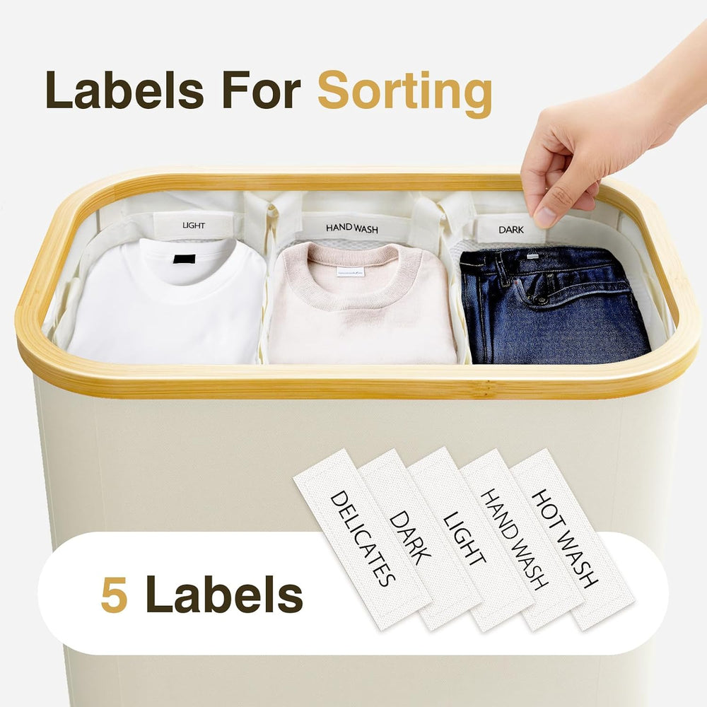 Hampers for Laundry Basket with Lid, 160L Large Laundry Hamper 3 Section