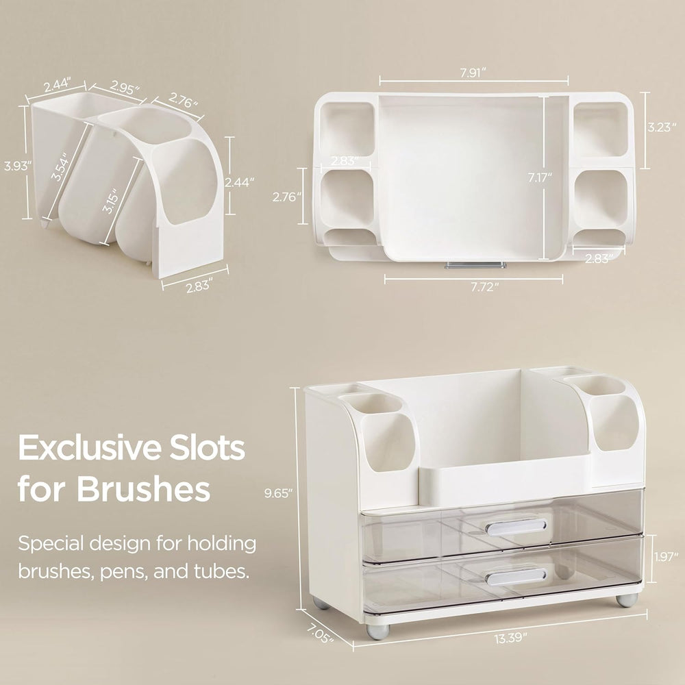 HBlife Makeup Organizer for Vanity with Brush Holder, Large Bathroom Countert...