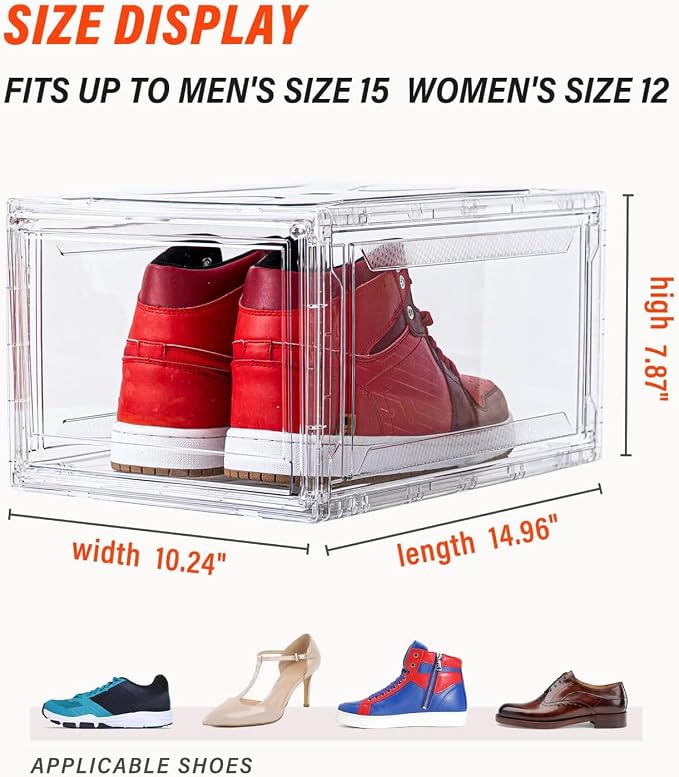 Clear Shoe Boxes Stackable 10 Pack Shoe Storage