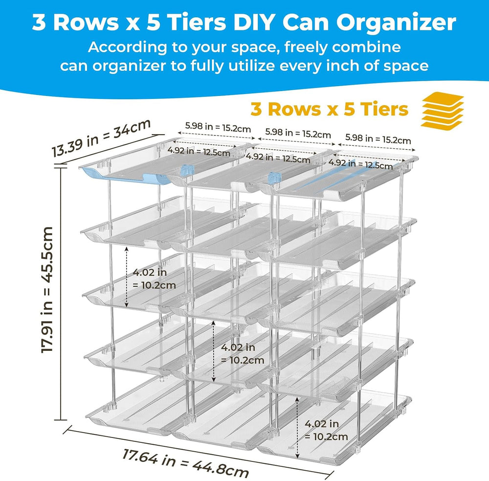 Can Organizer for Pantry 5 Tiers Rolling Can Storage Cupboard