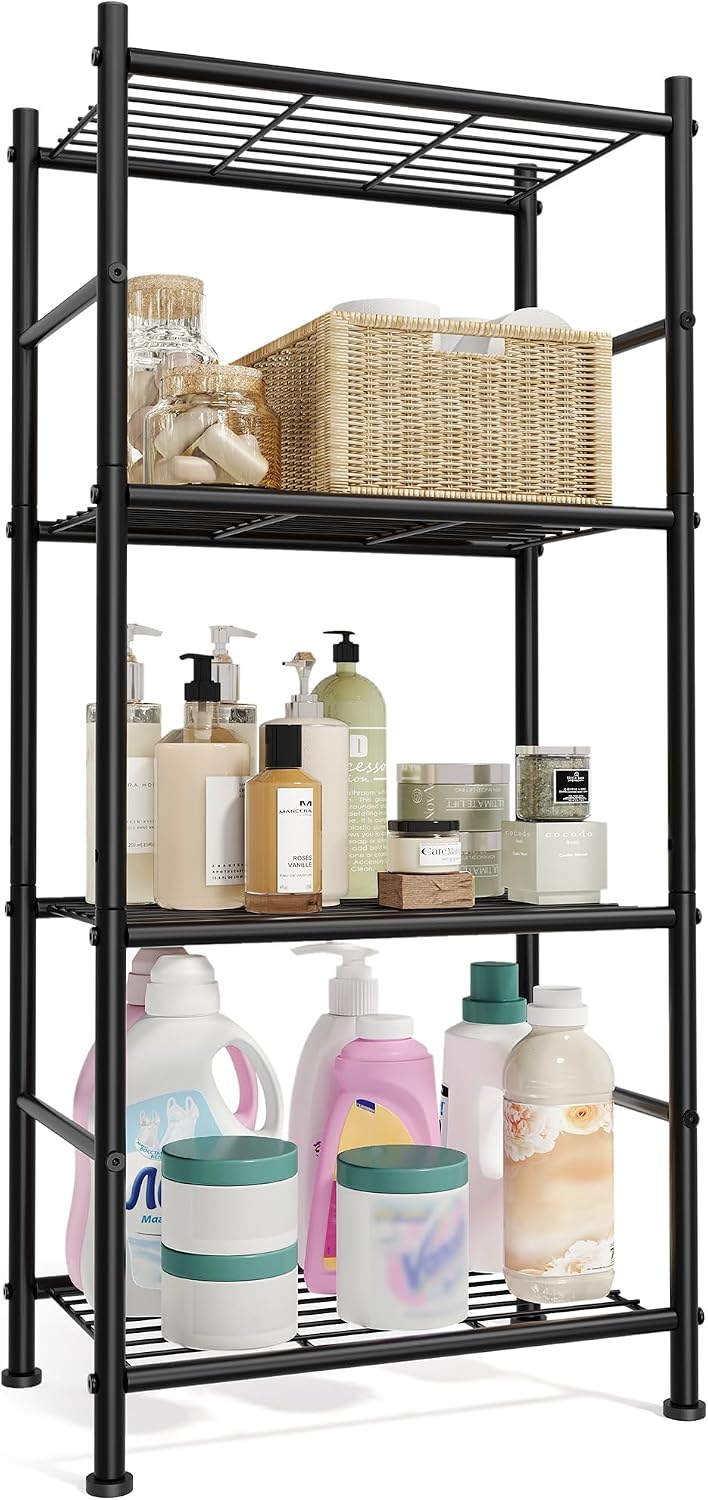 SONGMICS 4-Tier Shelving Unit, Steel Storage Rack, Easy Assembly