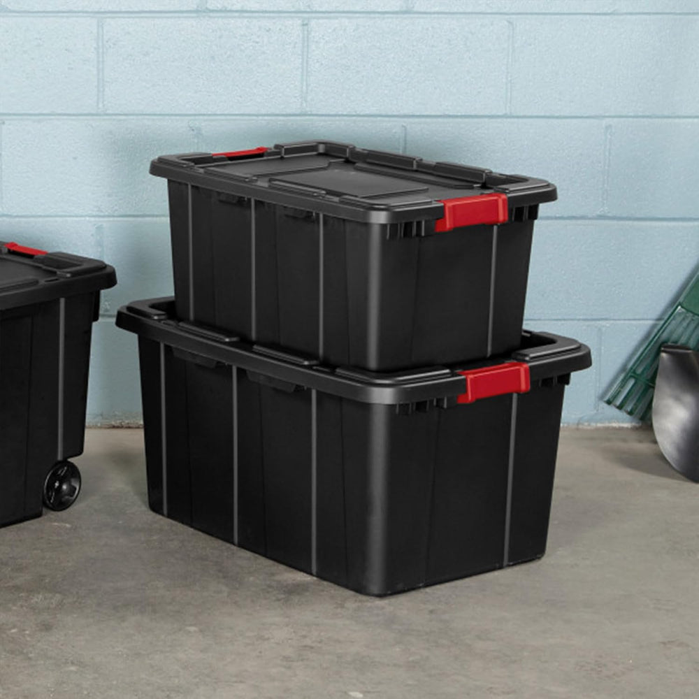 Sterilite Industrial Storage Tote with Lids for Garage, 15 Gallon, 18-Pack