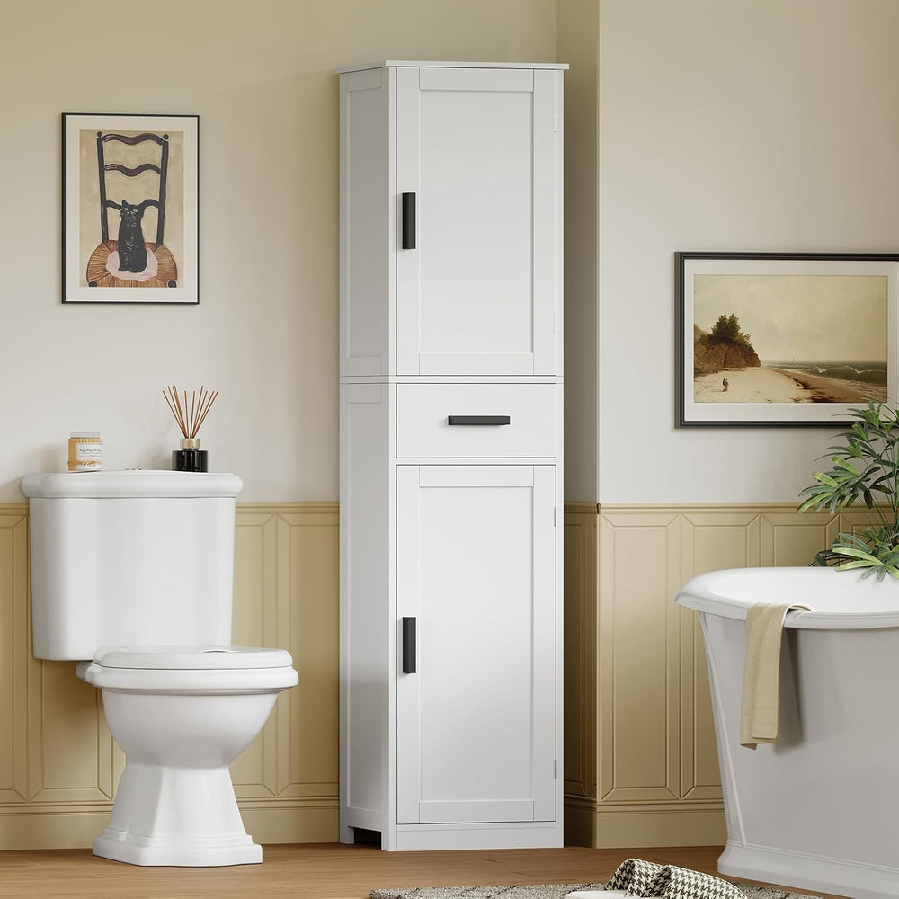 usikey 67'' Tall Bathroom Cabinet, Storage Cabinet with 4 Shelves &am...