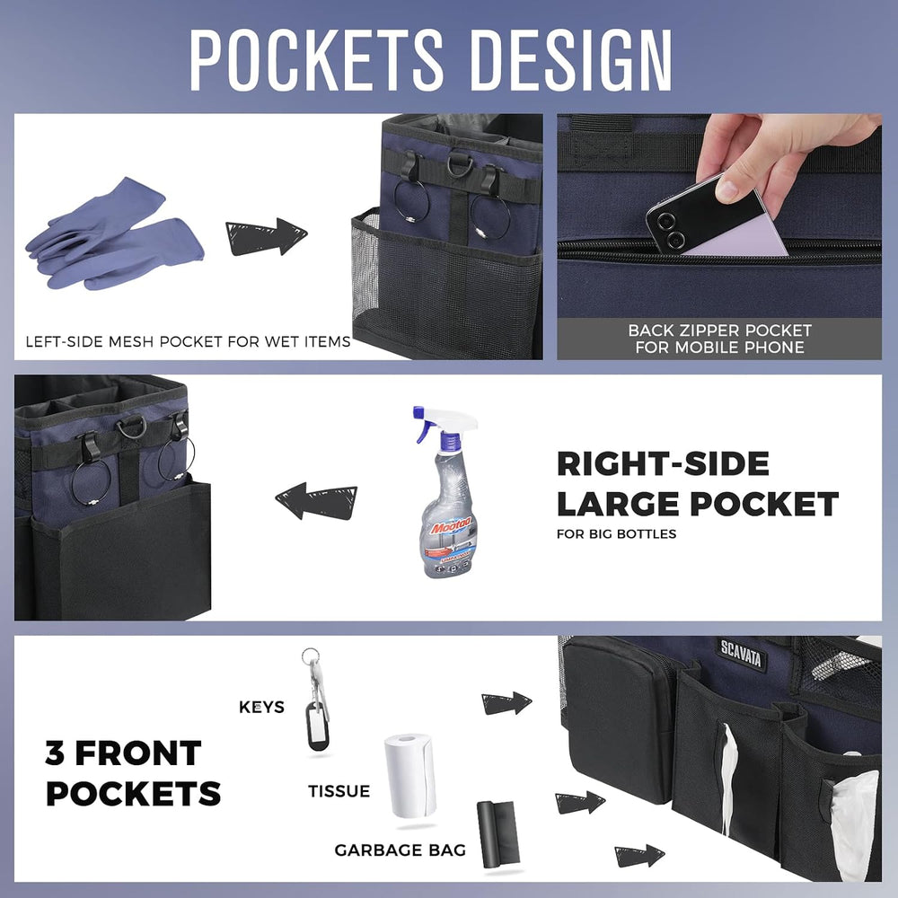 SCAVATA Wearable Cleaning Caddy Bag, Cleaning Caddy Supplies Organizer with H...