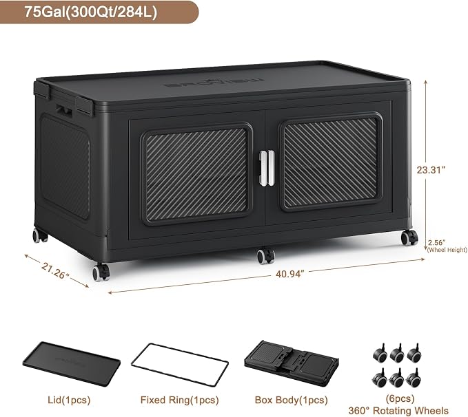 BROVIEW 300 Qt Stackable Storage Bin