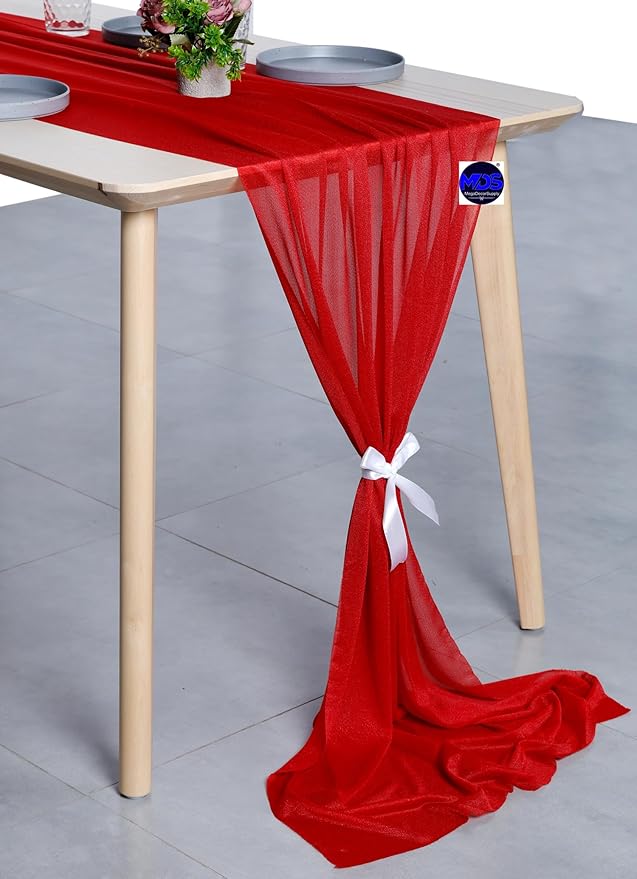 MDS Halloween Chiffon Table Runner - 5 Pack, 29 x 120 Inches, 10ft Each - She...