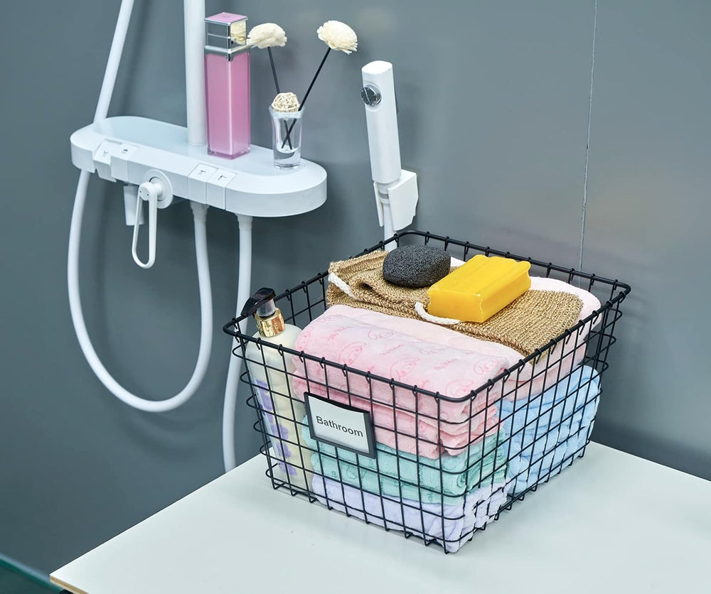JUNCHU CHERRY 4 Pack【Extra Large】 Wire Handmade Storage Basket for Organizing...