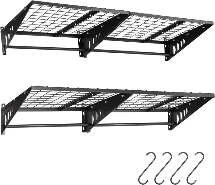 ENJOYWOOD Garage Shelving 2x2ft 4-Pack Wall Mounted Storage Rack