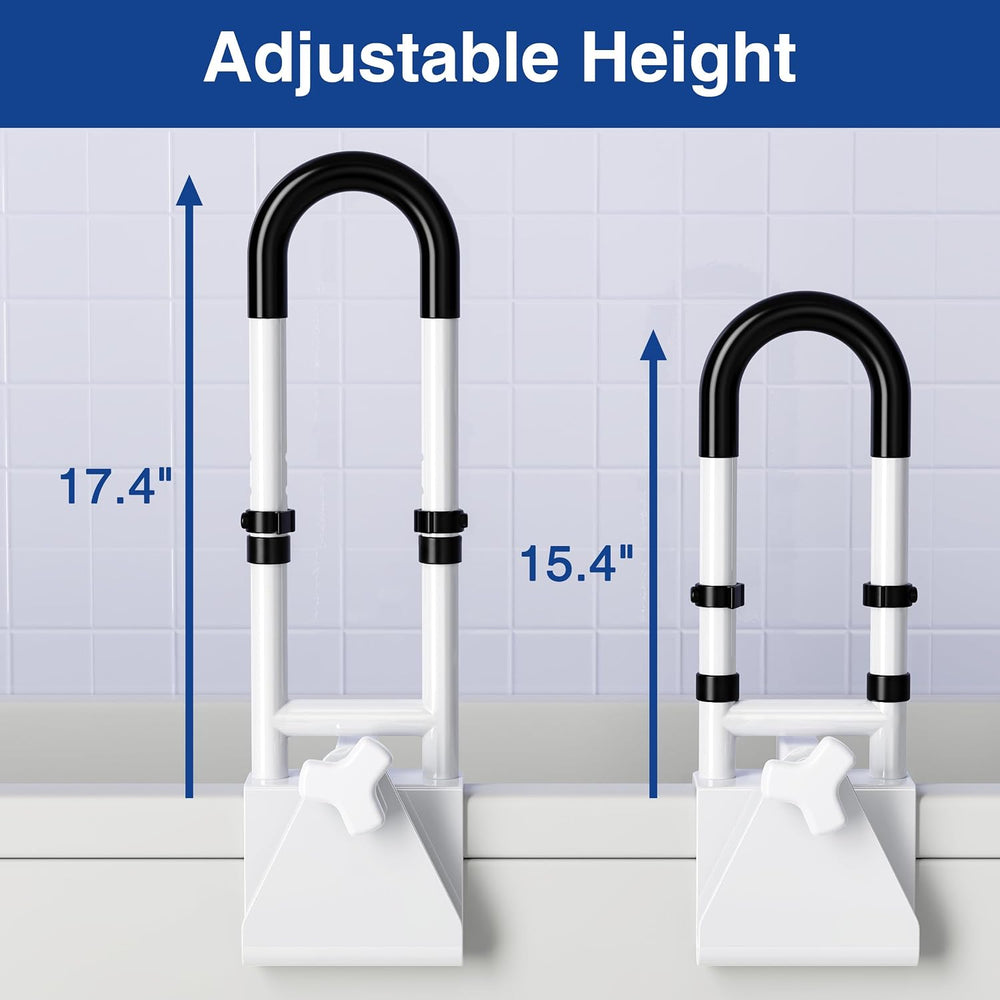 Adjustable Bathtub Safety Rail, Bathtub Handle Grab Bar with Non-Slip Grip fo...