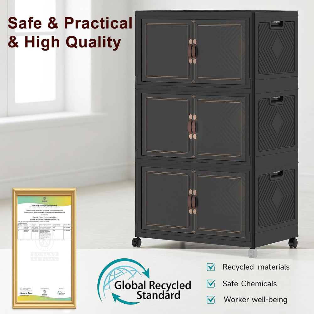UAMFURI Stackable Storage Bins with Lids, 330QT Lockable Storage Cabinet