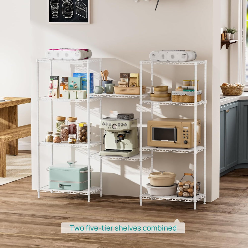5 Metal Shelves Wire Shelving Storage Shelf Adjustable Unit Pantry