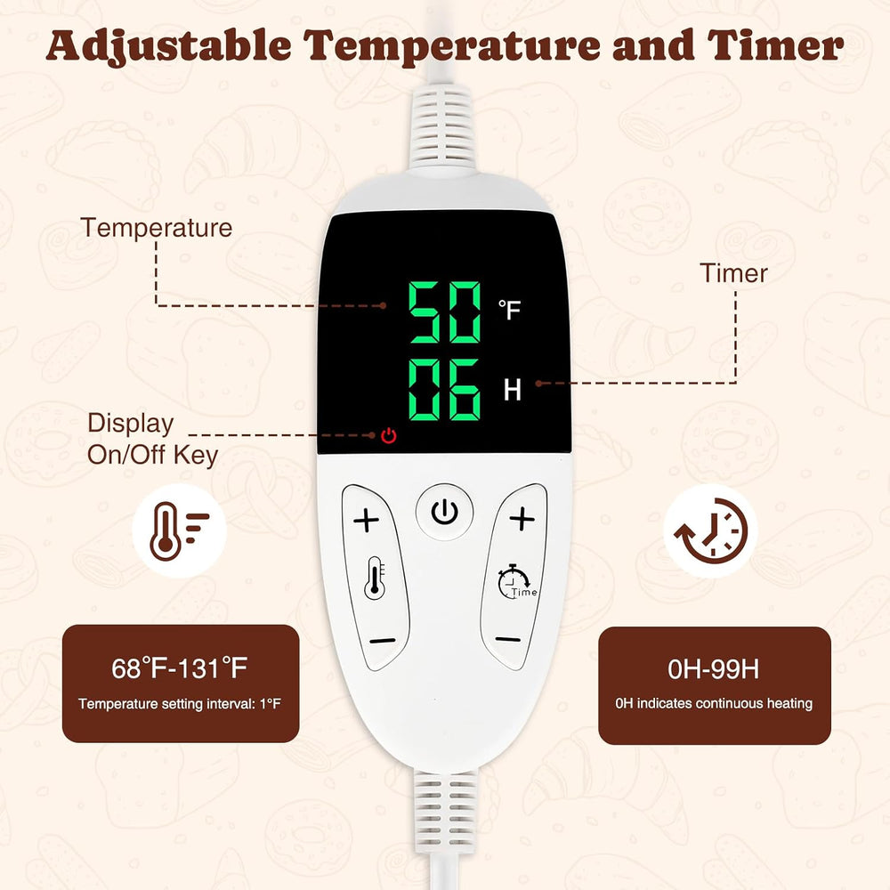 Bread Proofing Box with 68-131℉ Temperature Control & 99H Timer, Foldable...