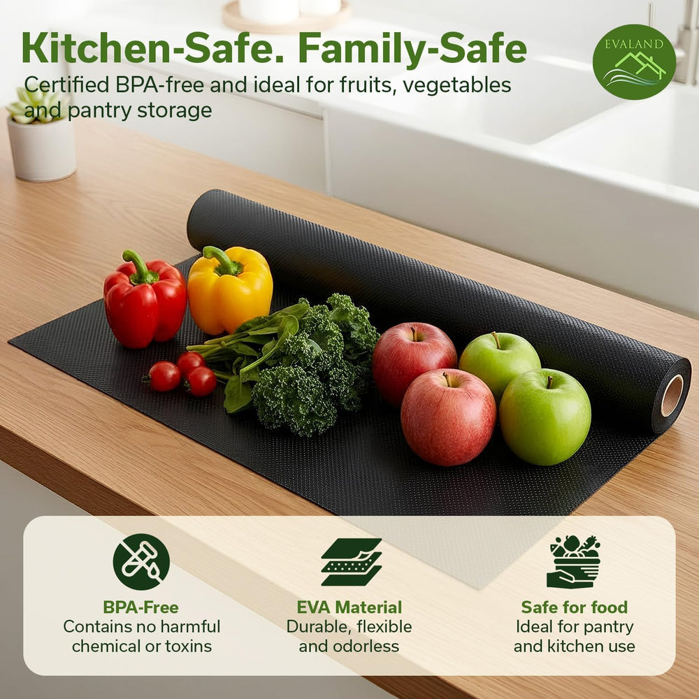EVALAND Shelf Liner Cabinet Liner Non-Adhesive Drawer Liner 17.7 in x 33 FT
