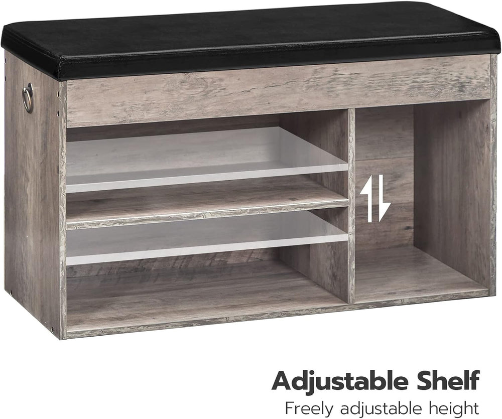 HOOBRO Shoe Storage Bench with Cushion, 32.3'' Entryway Bench with Li...