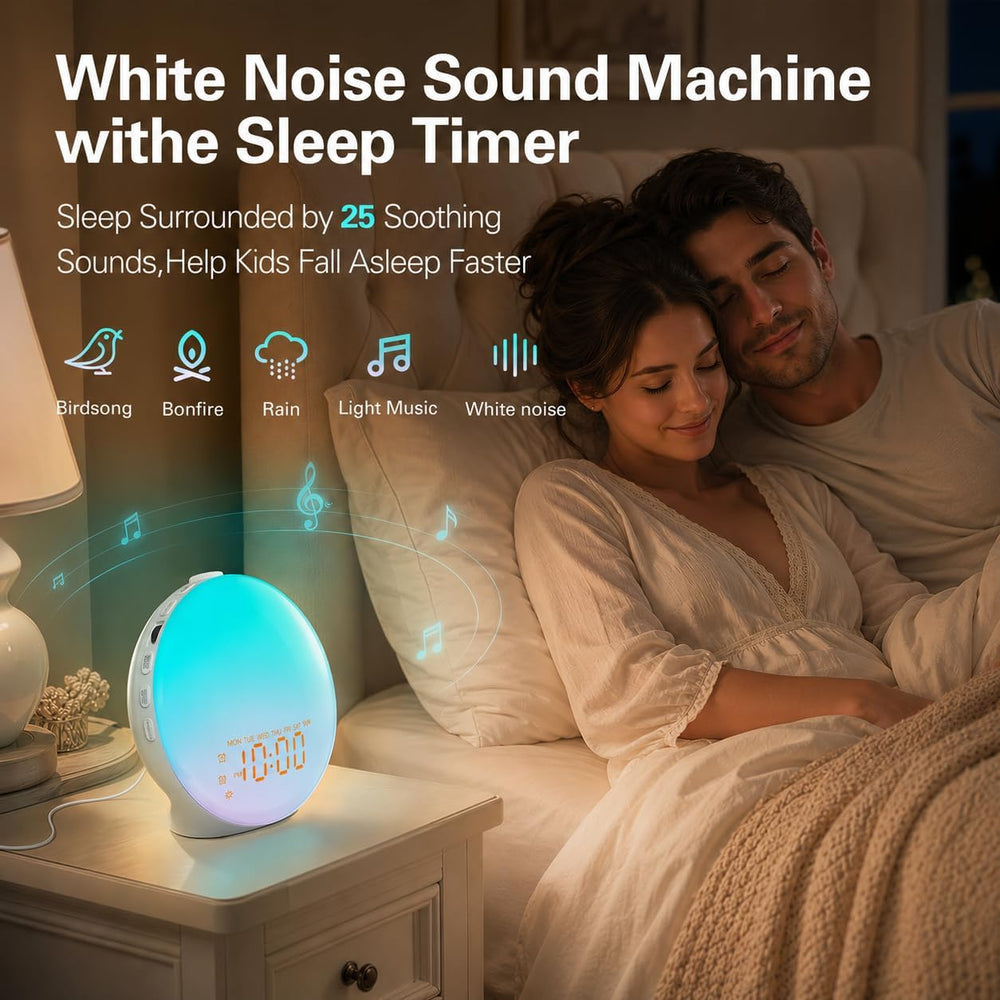 JALL Full Screen Dimmer Sunrise Alarm Clocks for Bedrooms, Wake Up Light with...