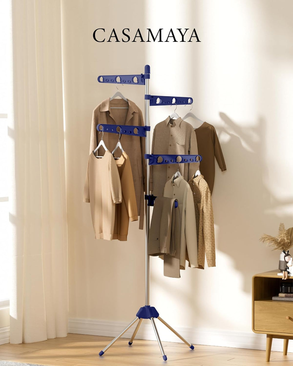 CASAMAYA Clothes Drying Rack Foldable, 70.9 inch Tripod Drying Rack for 35 Pi...