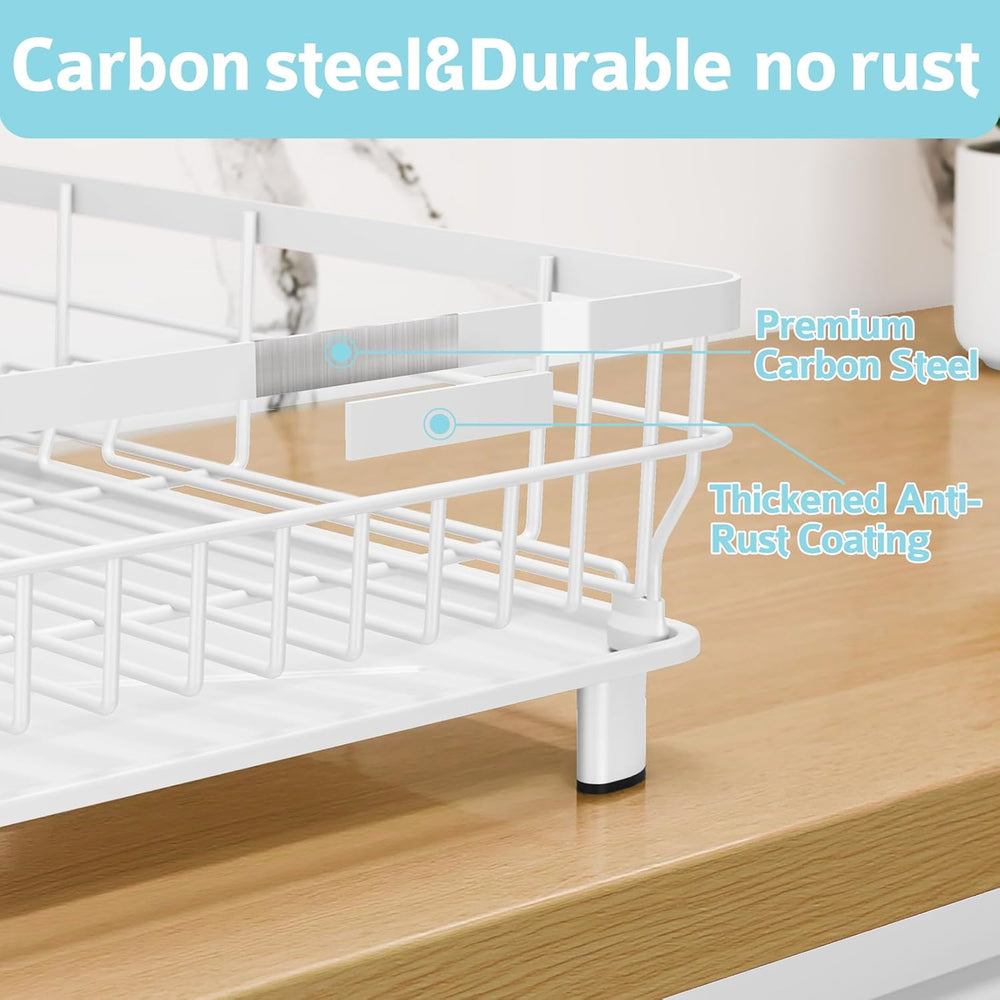Dish Drying Rack for Kitchen Counter,12.8" W x 16.9" L,White
