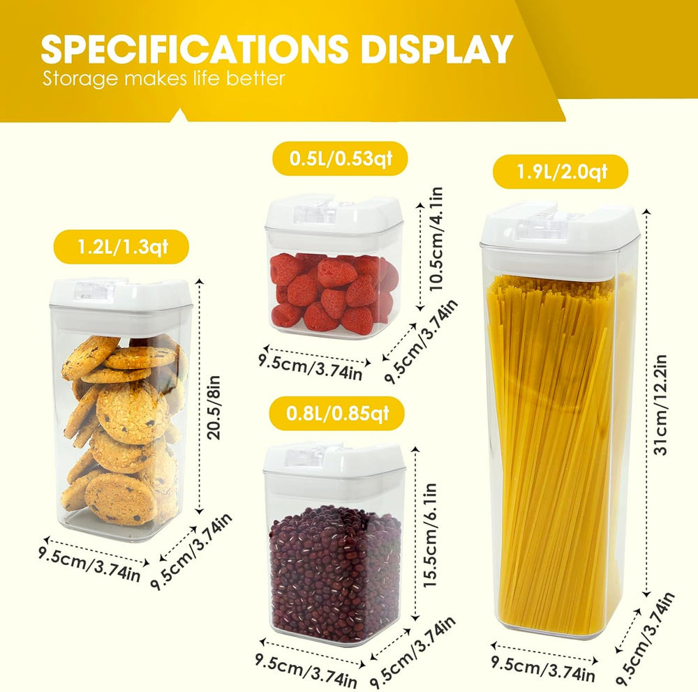 Airtight Food Storage Containers with Lids, 7-Piece BPA-Free Canister Set