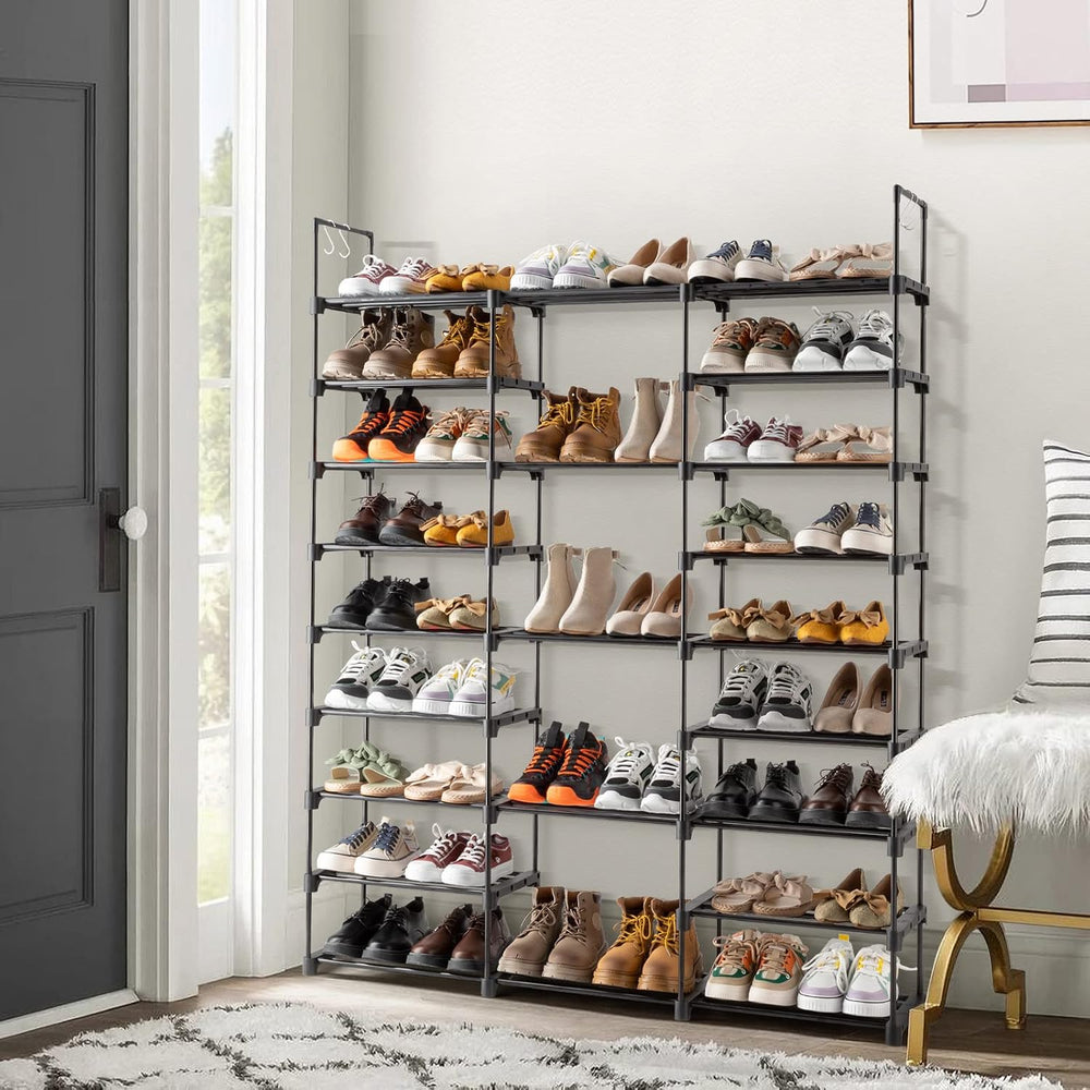 Large Shoe Rack Organizer for Entryway Closet 50-55 Pairs 9-Tier Heavy Duty T...