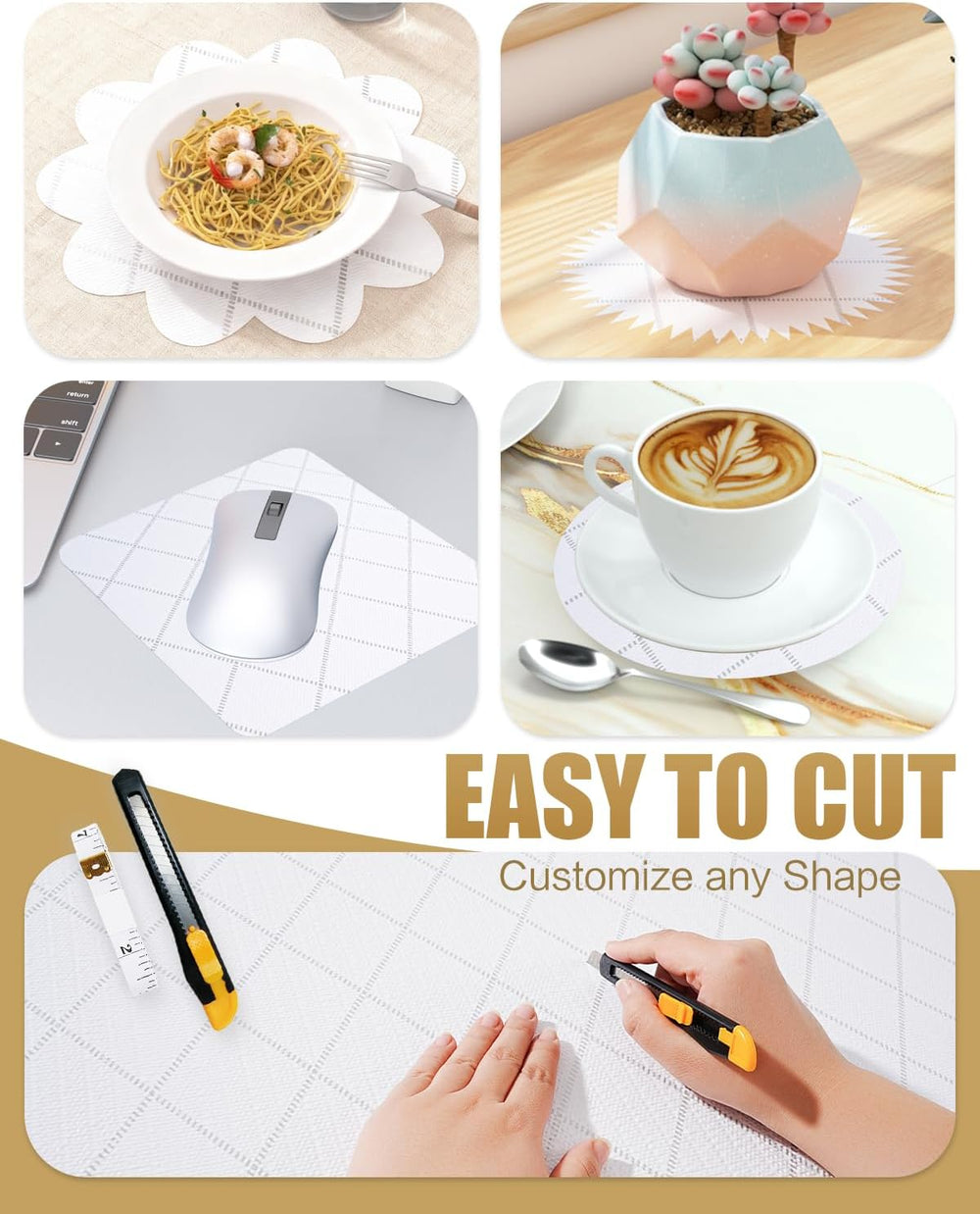 Drawer and Shelf Liners for Kitchen Cabinets Non-Adhesive