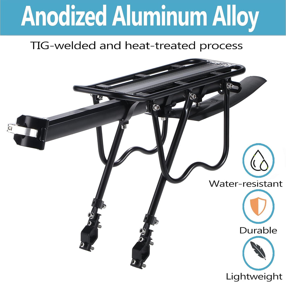 Rear Bike Rack,Bike Cargo Rack w/Fender & Large Size Reflective,Quick Rel...