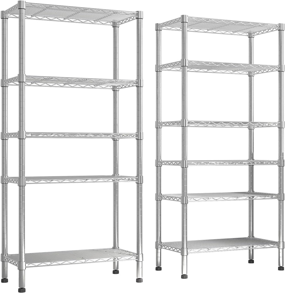 4- Shelf Metal Shelving Unit Adjustable Storage Shelves Heavy Duty Shelving S...