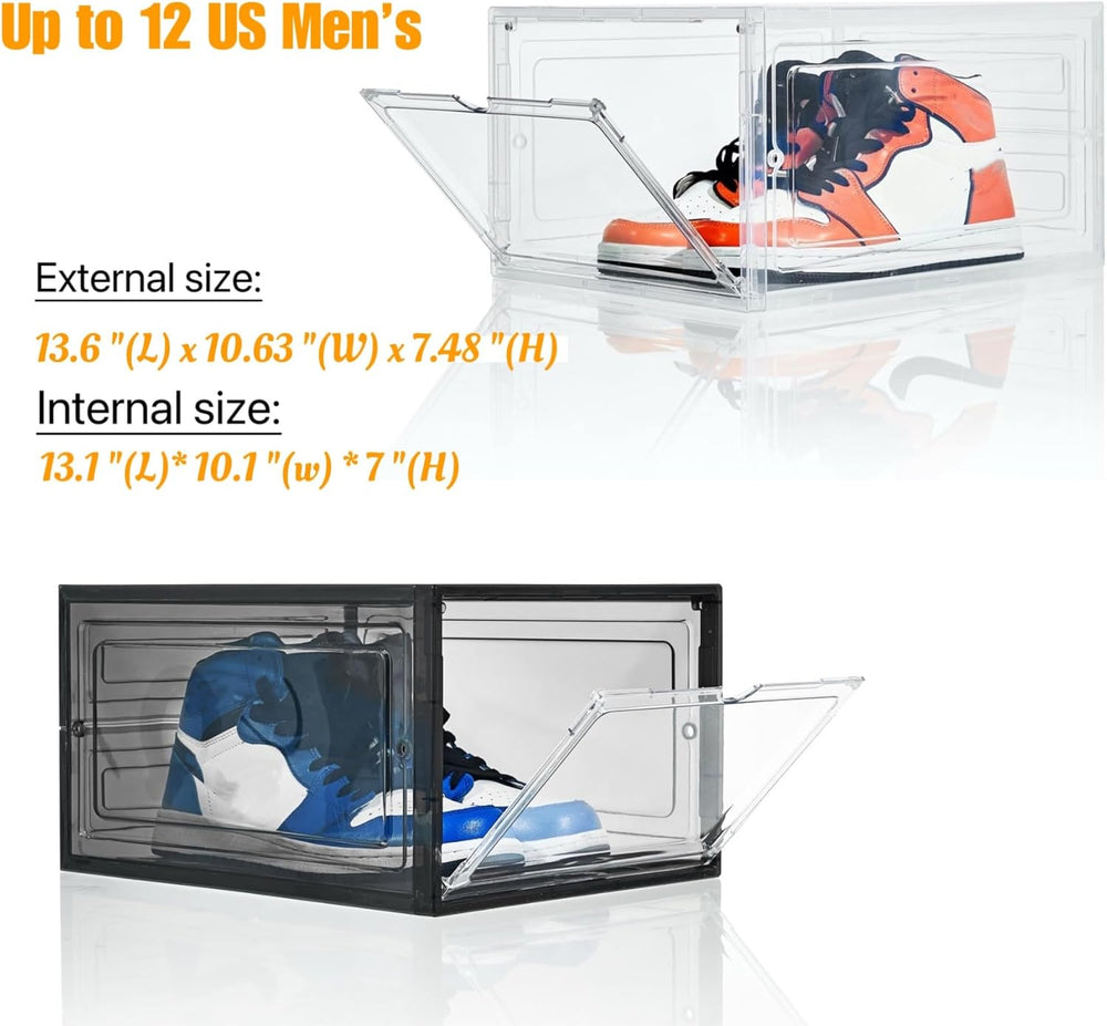 Attelite Shoe Storage Boxes X-Large Stackable Clear Shoe Organizer,9 Pack