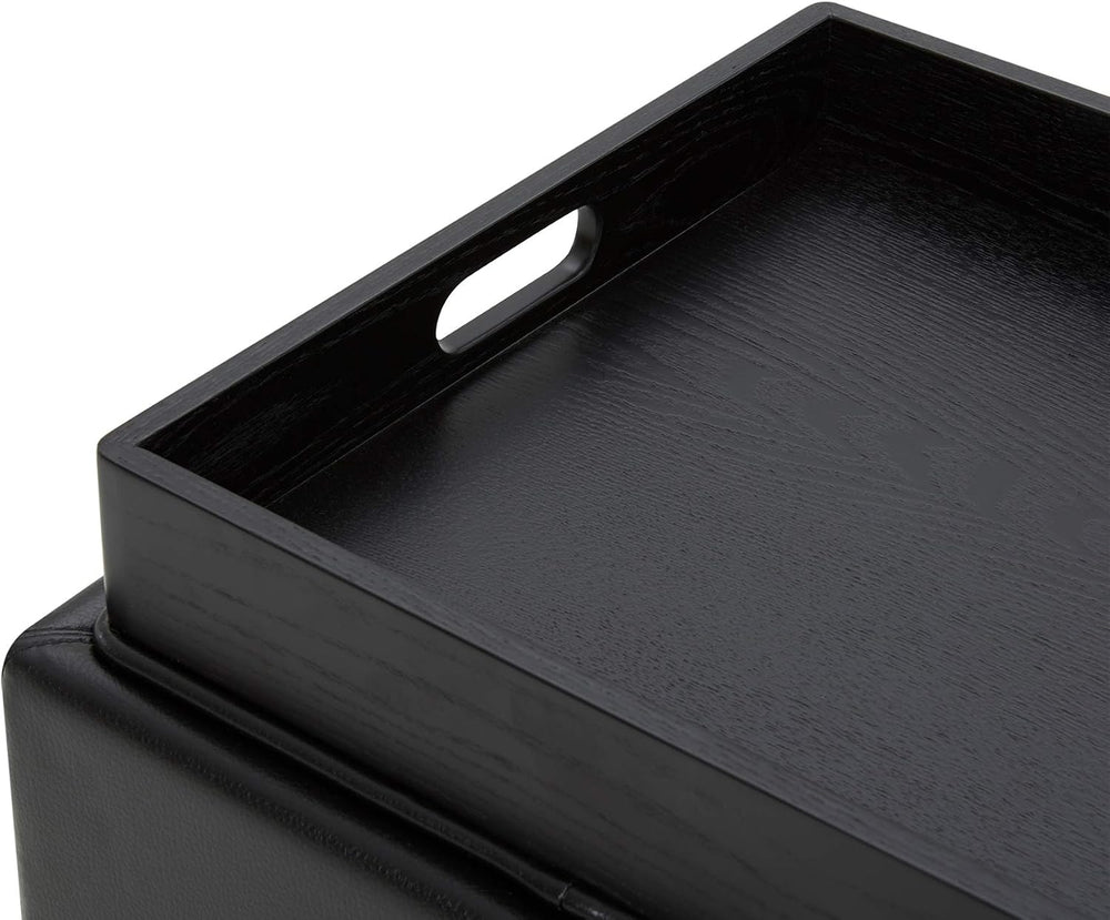 CHITA Storage Ottoman Cube with Tray Lid, Small Footstool with Storage, Squar...