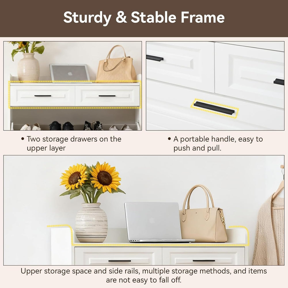 Slim Shoe Storage Cabinet, Hidden Entryway Shoe Rack