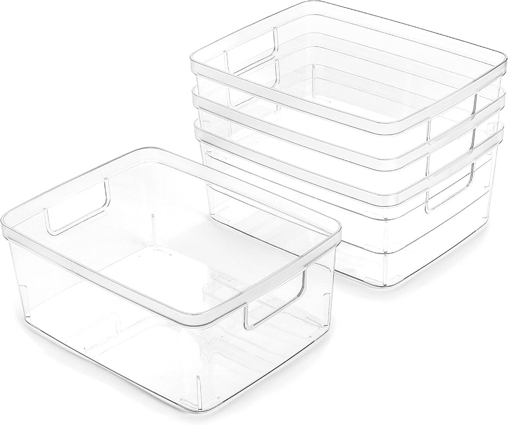BINO Plastic Storage Containers, Small - 4 Pack THE LUCID COLLECTION, Multi-U...