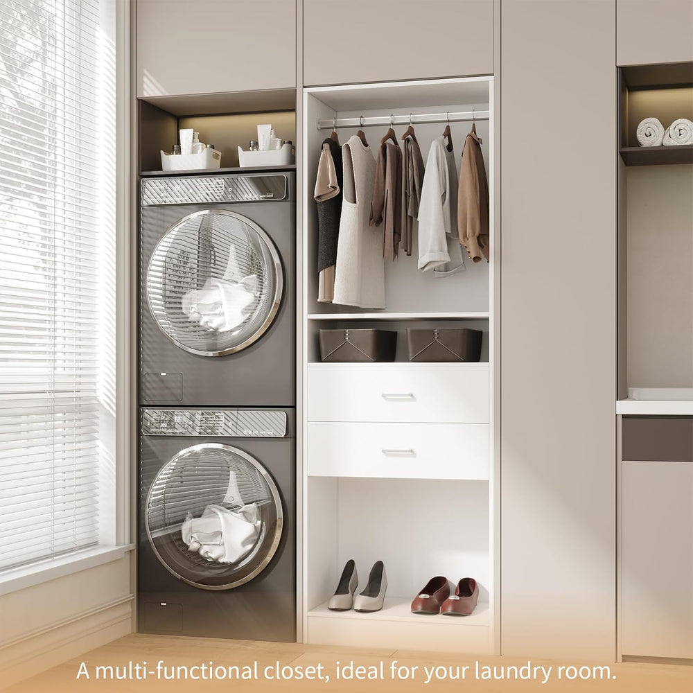 VOWNER 78.7'' H Closet Organizer System with Drawers, Small Closet Wa...