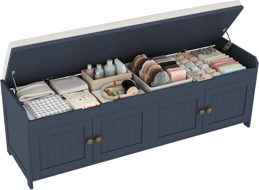 HOMEFORT 54.4" Shoe Bench with Lift Top Storage, Entryway Bench with Cus...