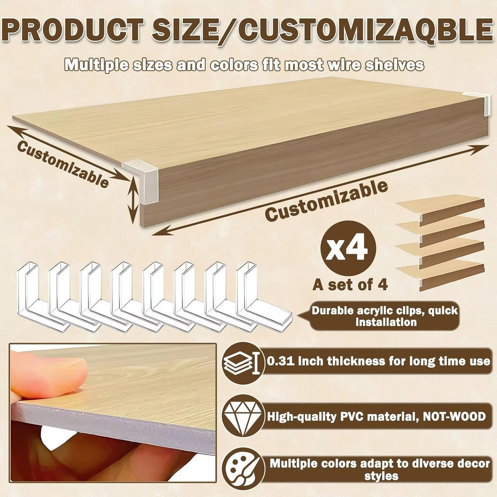 30x12x2in Gray Shelf Covers for Wire Shelving, 257-Pack Thick Steady PVC Line...