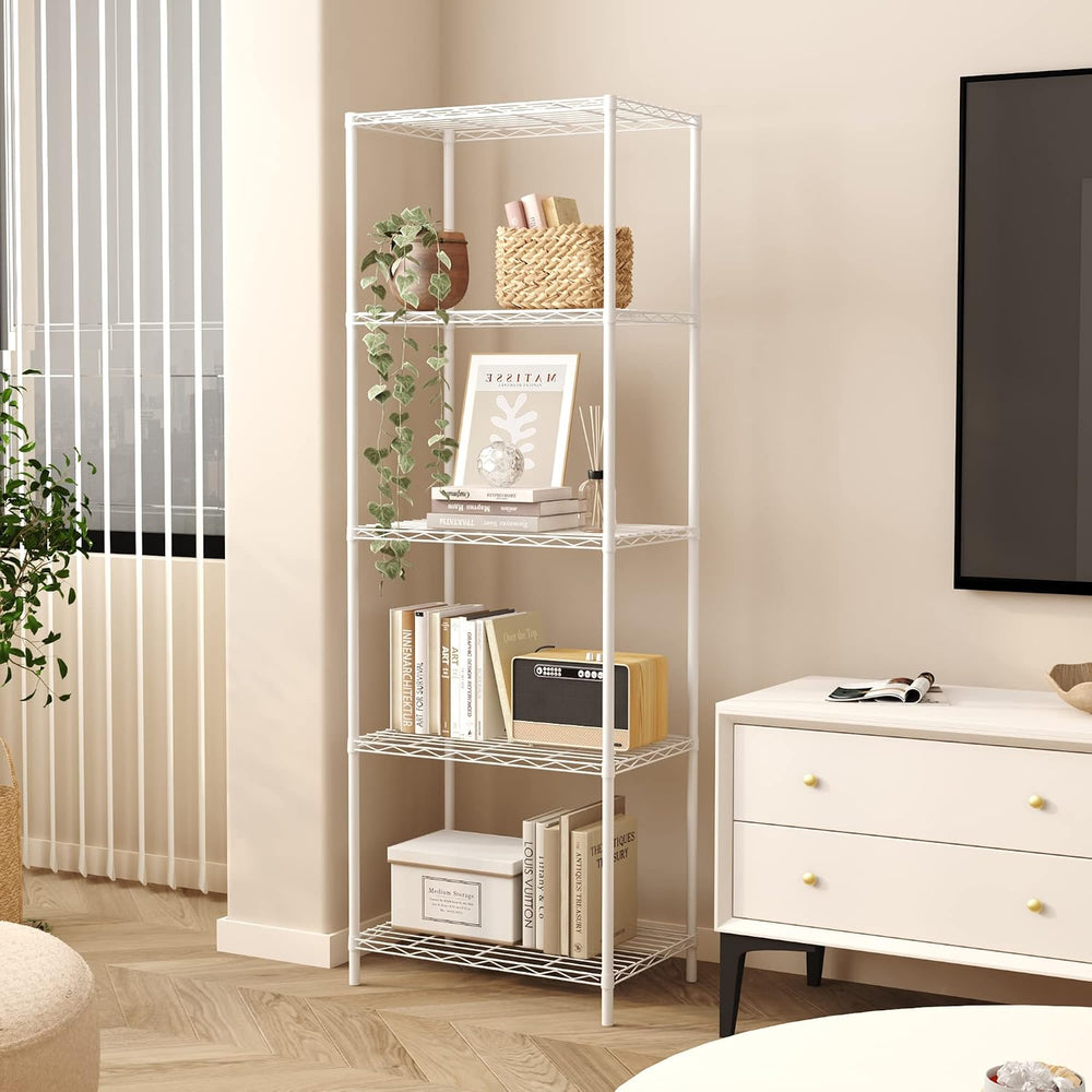 HOMEFORT 5-Tier Wire Shelving 5 Shelves Unit Metal Storage Rack Durable Organ...