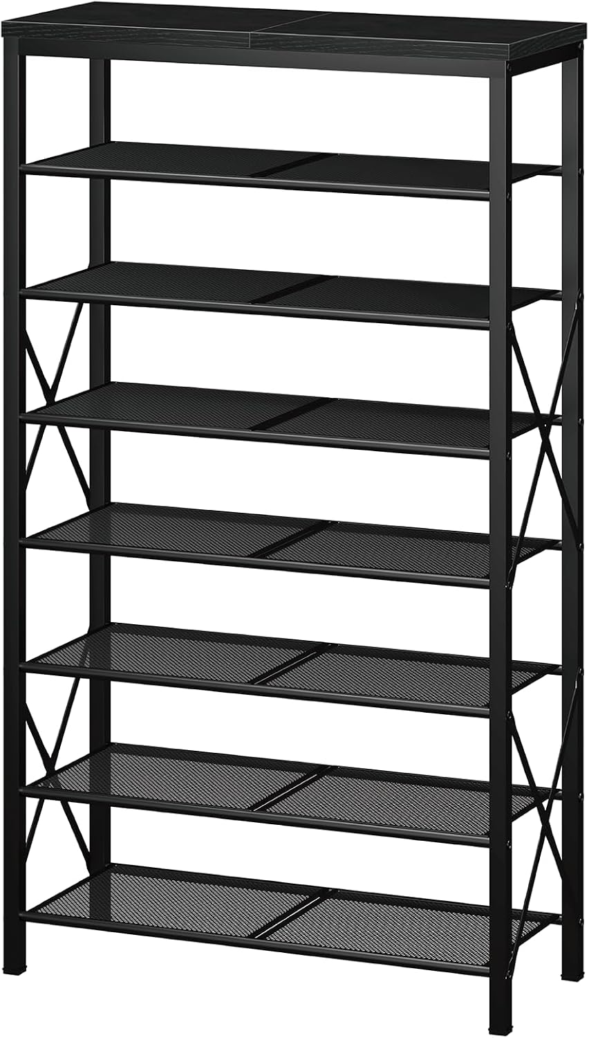 Metal Shoe Rack, 8 Tier Shoe Shelf Holds 32 Pairs, Vertical Shoe Organizer fo...