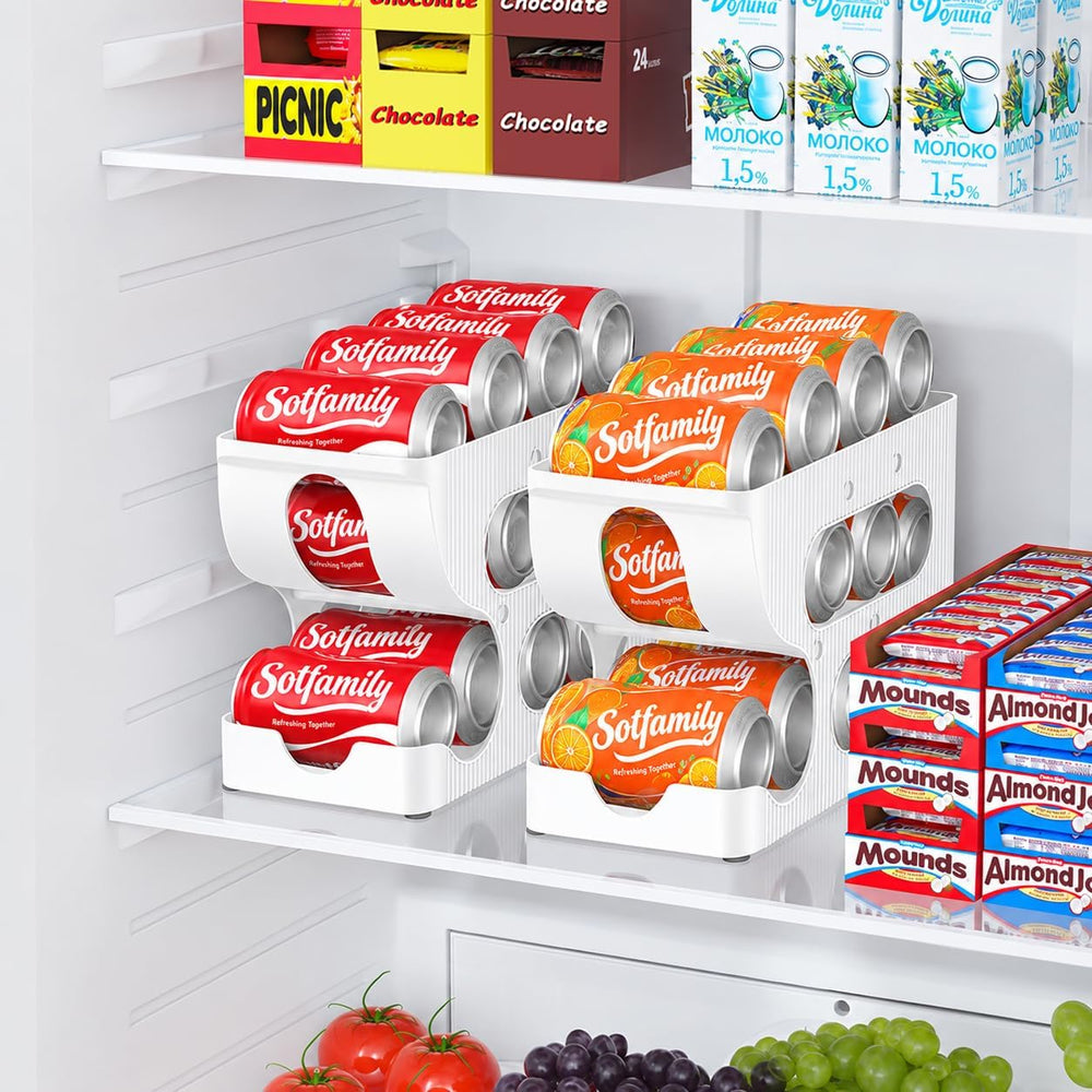 Sotfamily FIFO Soda Can Organizer for Pantry or Fridge, Holds 48 Cans
