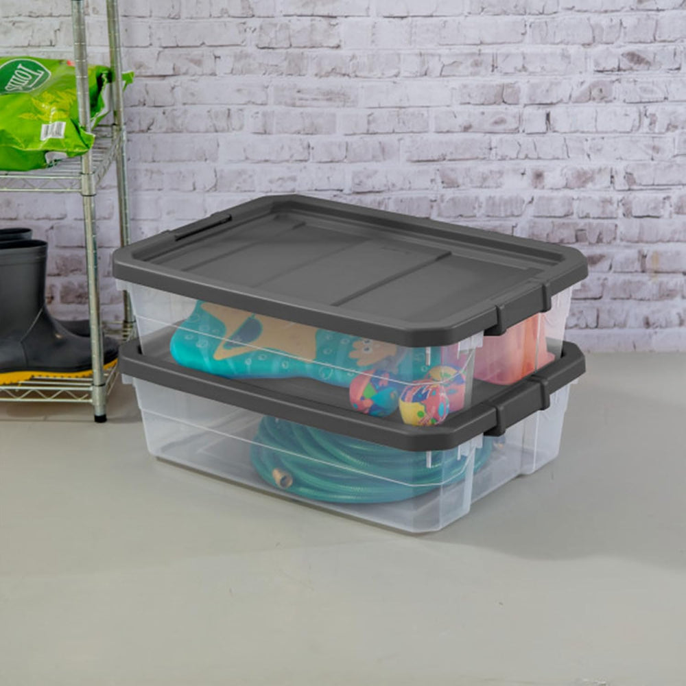 Sterilite 18-Pack Modular Stacker Box, Durable Clear Plastic Storage Bins wit...