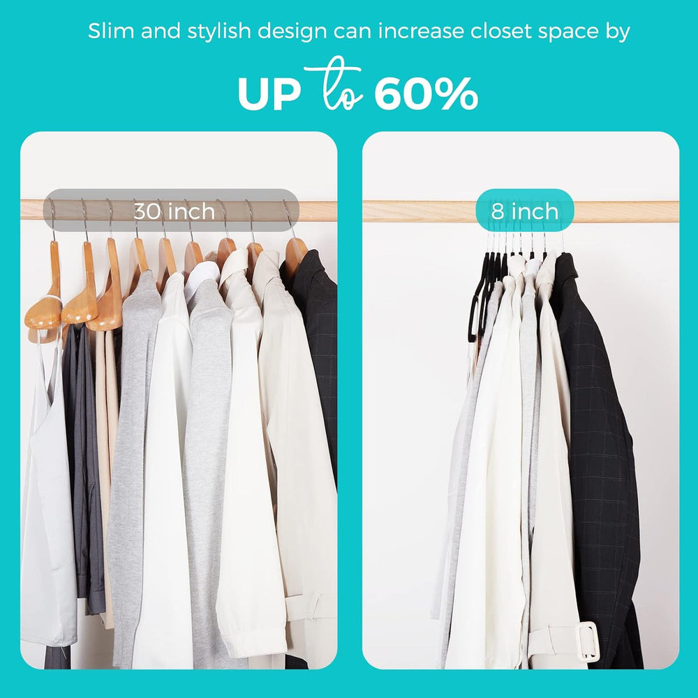 HOUSE DAY Premium Velvet Hangers, Non-Slip Flocked Felt, Sturdy Coat & Su...