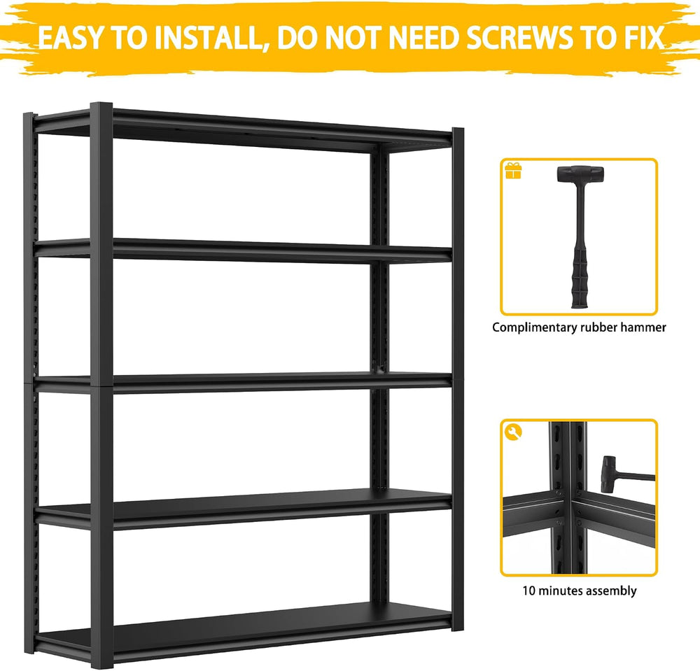 Heavy Duty Garage Shelving Units and Storage, 3000LBS 5 Adjustable Levels, 48...
