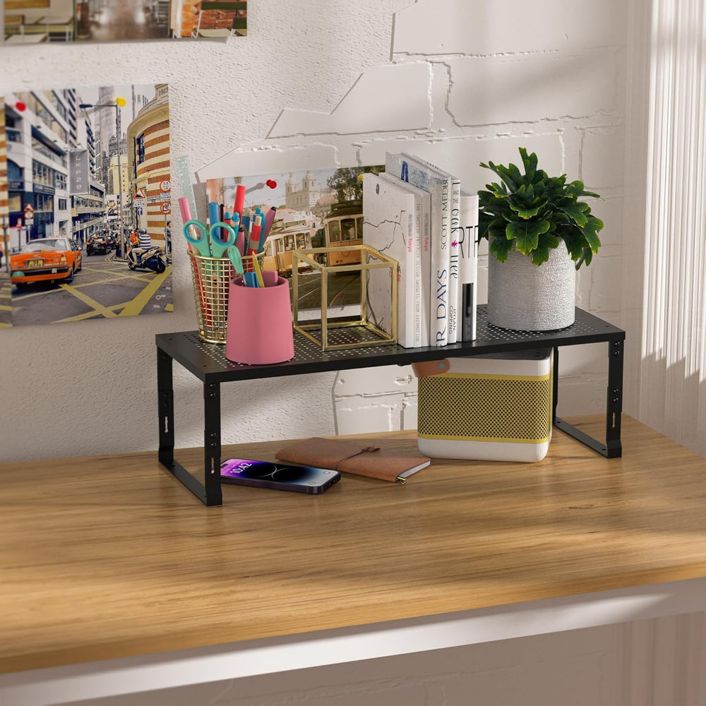 Heavy-Duty Adjustable Metal Shelf Organizer - Expandable & Stackable Pant...