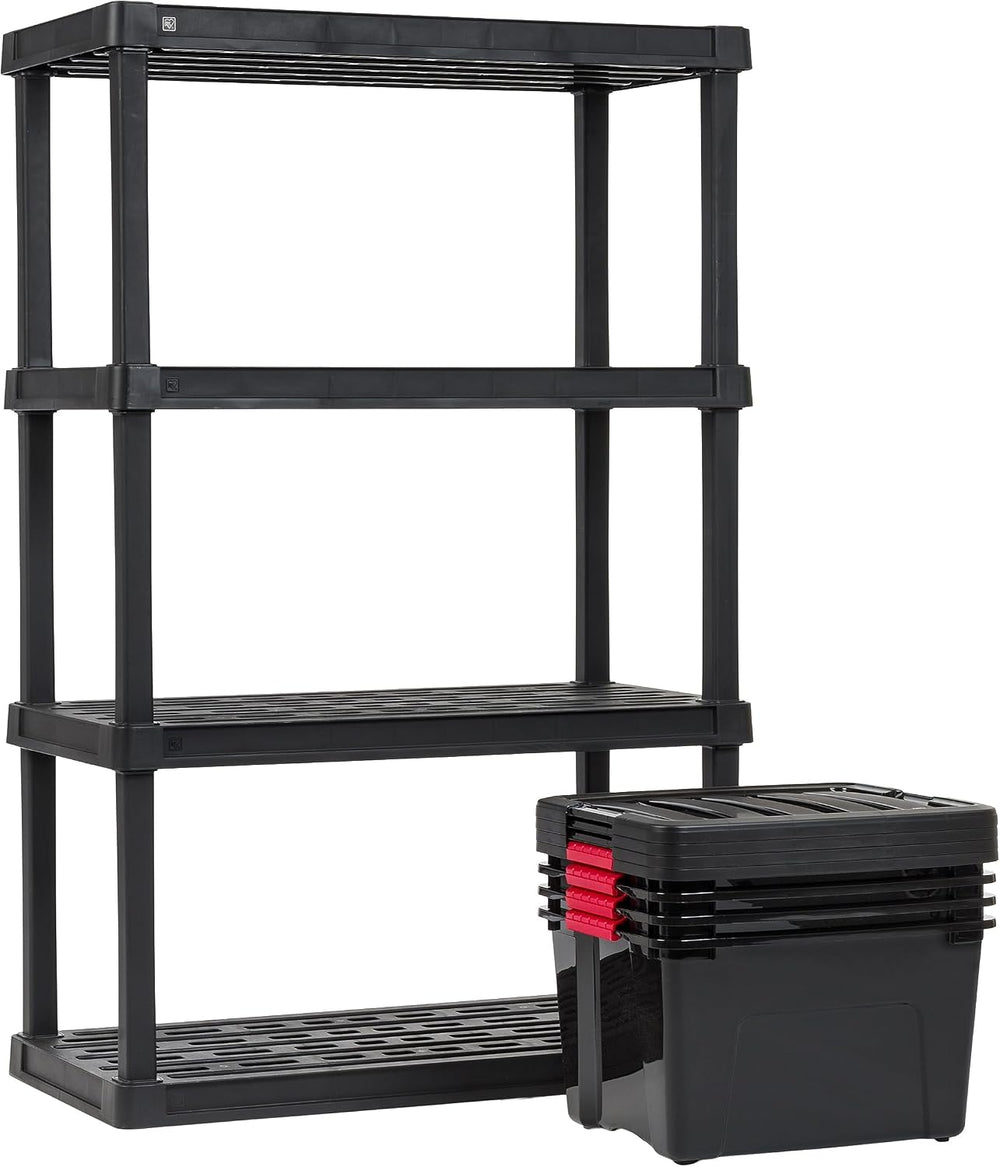 IRIS USA 4-Tier Shelving Unit, 36" W x 18" D x 56" H, 1 Pack, ...