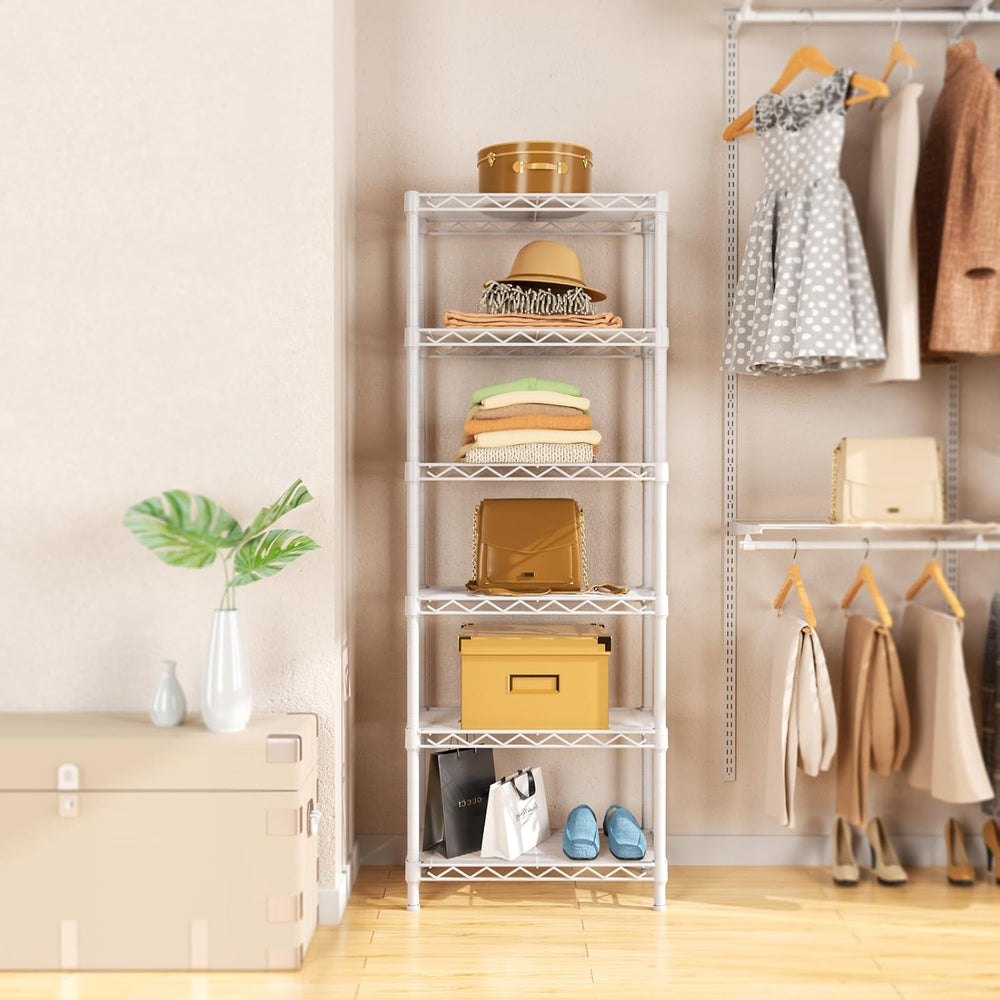 Golpart 6Tier Adjustable Storage Shelves Metal Wire Shelving Standing Shelf