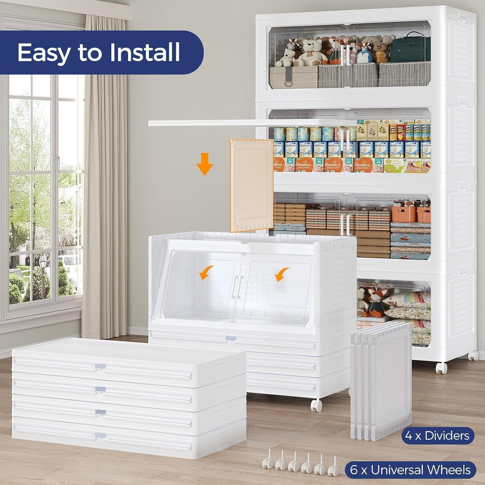 120GAL Extra Large Storage Bins with Lid, 480Qt Stackable Closet Organizers a...
