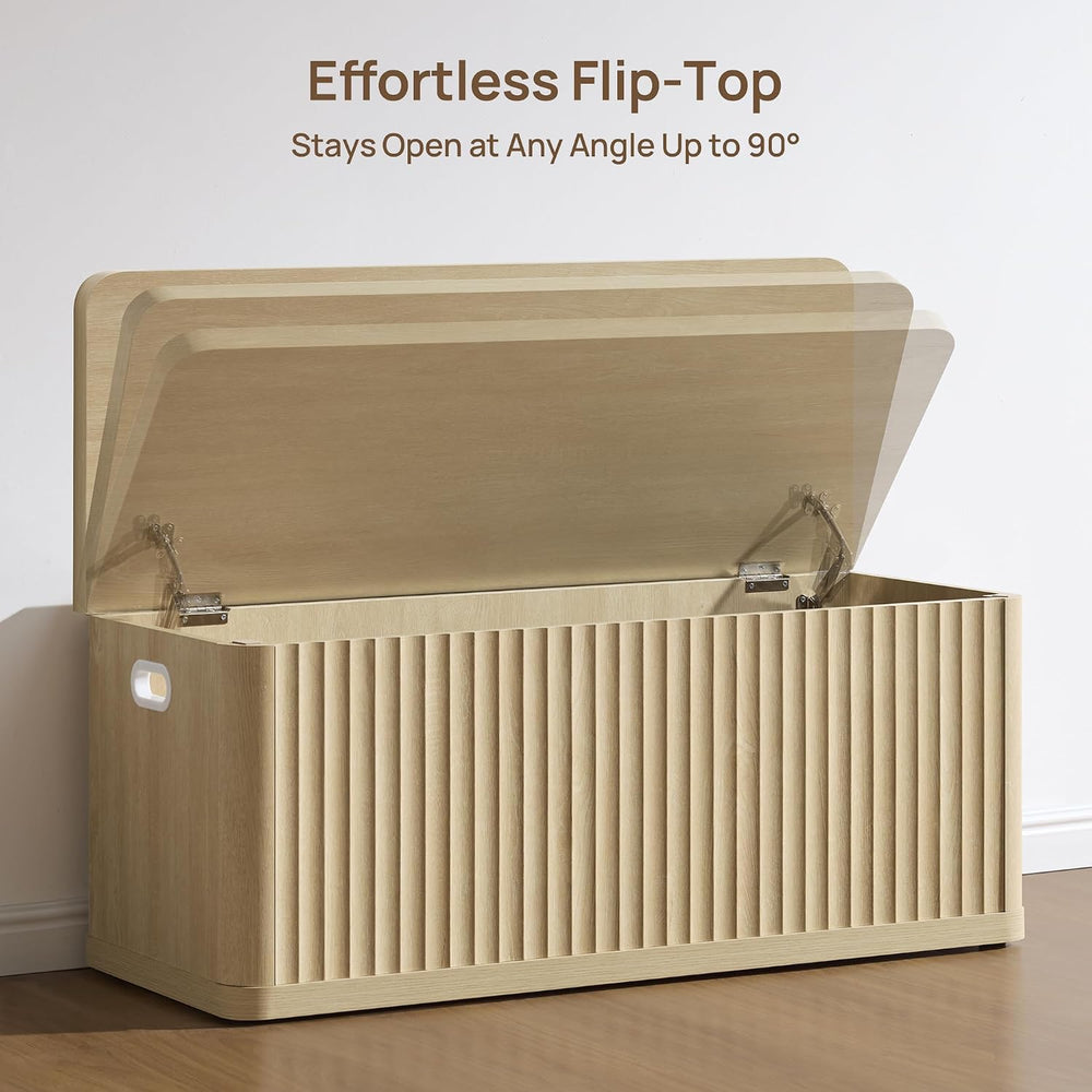 SICOTAS Storage Bench 80.4" Wide Shoe Bench with Lift Top Large Wooden S...