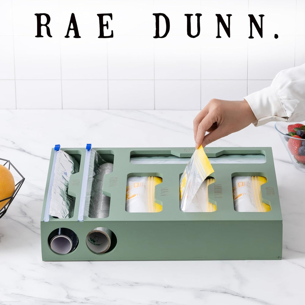 Rae Dunn Bamboo Bag Organizer for Kitchen Drawer - Durable Wood Organizer for...